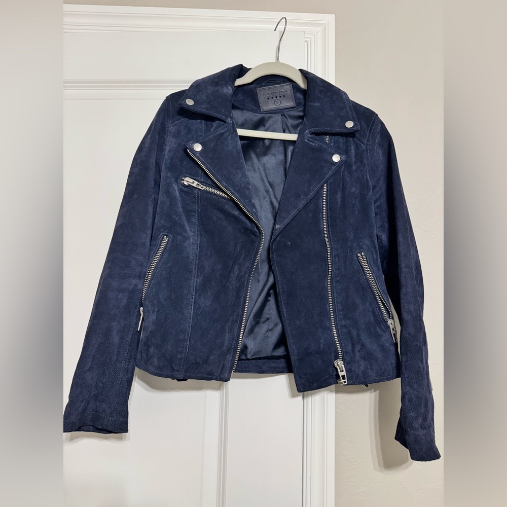 Blank NYC Dark Blue Leather Jacket